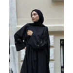 Ala Ferace Siyah: Dubai Krep & Fermuarlı Konfor - Görsel 3