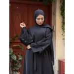 More Dubai Krep Ferace – Hem Fermuarlı Hem Kuşaklı - Görsel 13