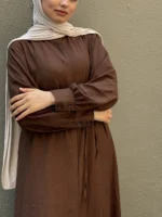 Uzun Rayon Tunik – Kuşaklı ve Düğmeli - Görsel 4
